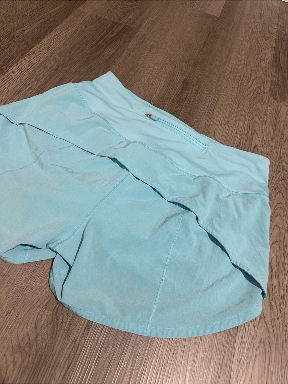Lululemon Blue Speed Up High Rise 4” Shorts - Picture 3 of 5